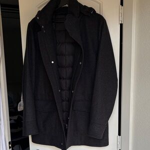 Suitsupply Dark Gray Hooded Puffer Coat